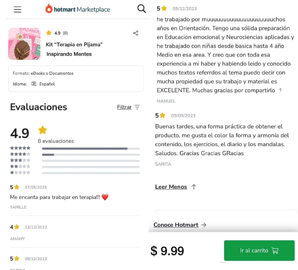 ⭐ Avalado con 4.9/5 estrellas en Hotmart Cientos de mujeres ya lo están usando.